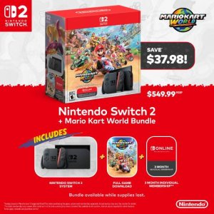 任天堂Switch2马力欧卡丁车世界同捆套装开售 主机游戏打包购买更划算 任天堂Switch2马力欧卡丁车世界同捆套装开售 主机游戏打包购买更划算
